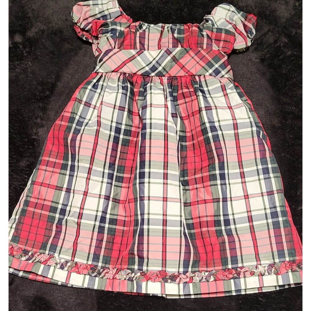 Baby Girl Holiday Christmas Plaid Dress Chaps Size 24 Months